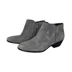 Sam Edelman Petty Suede Leather Low Ankle Boots Womens 6.5 Putty Gray